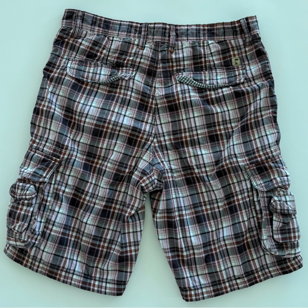 Tommy Bahama Cargo Shorts 100% Cotton Plaid Pink/Brown Golf Beach Men’s Size 36 - Picture 7 of 11
